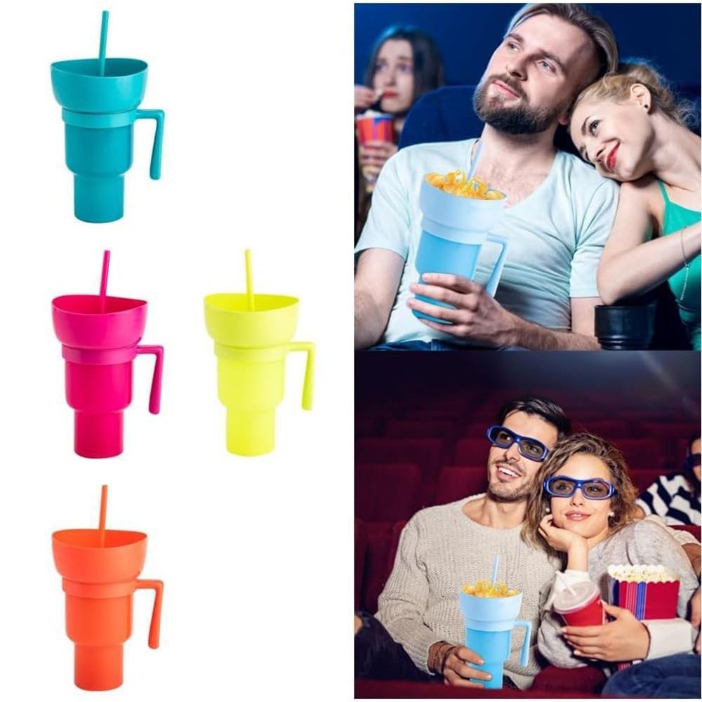 Rice popcorn bucket drink cola juice straw cup popcorn cola bucket